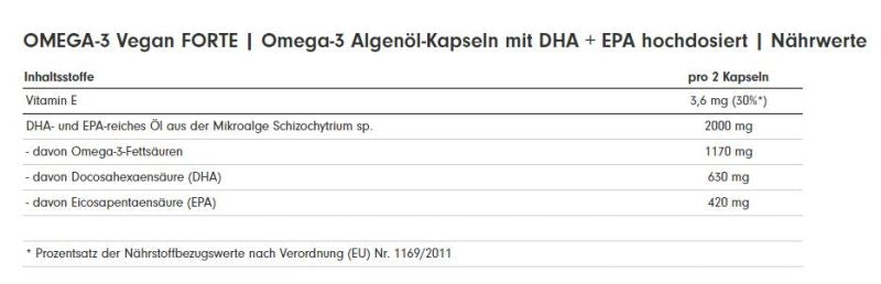 PRO FUEL Omega 3 Vegan FORTE - 120 Kapseln