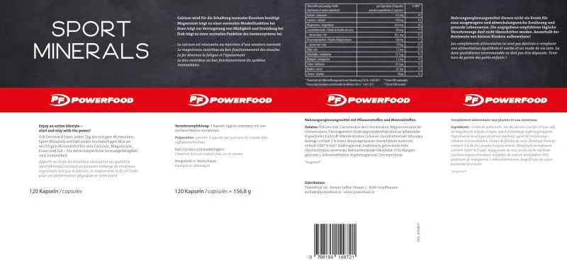 POWERFOOD Sport Minerals - 120 Caps