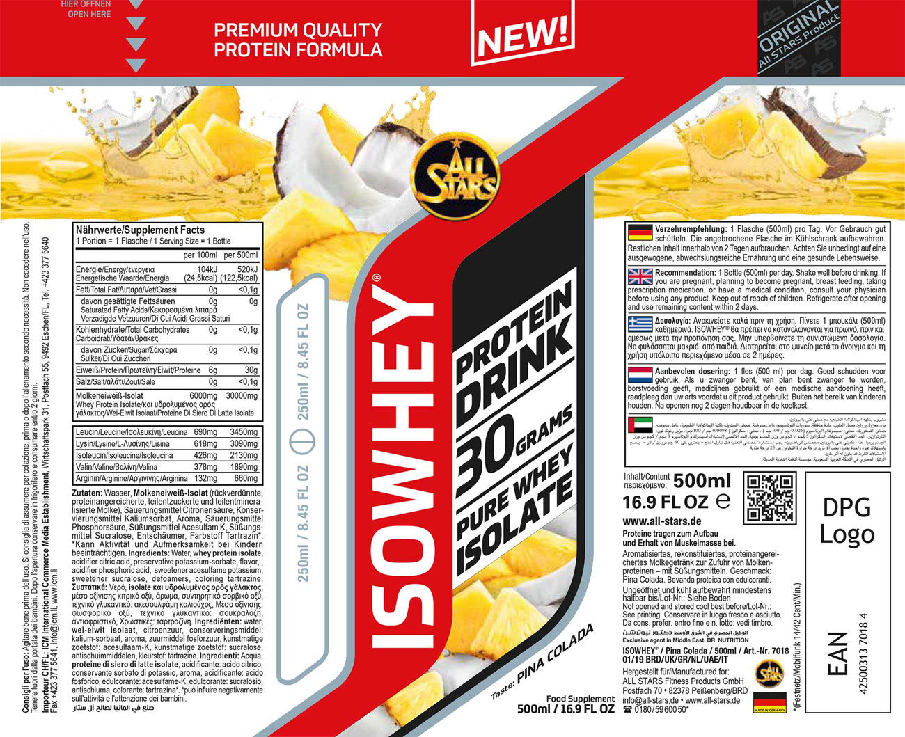 ALL STARS Isowhey® Pure - 16x500ml