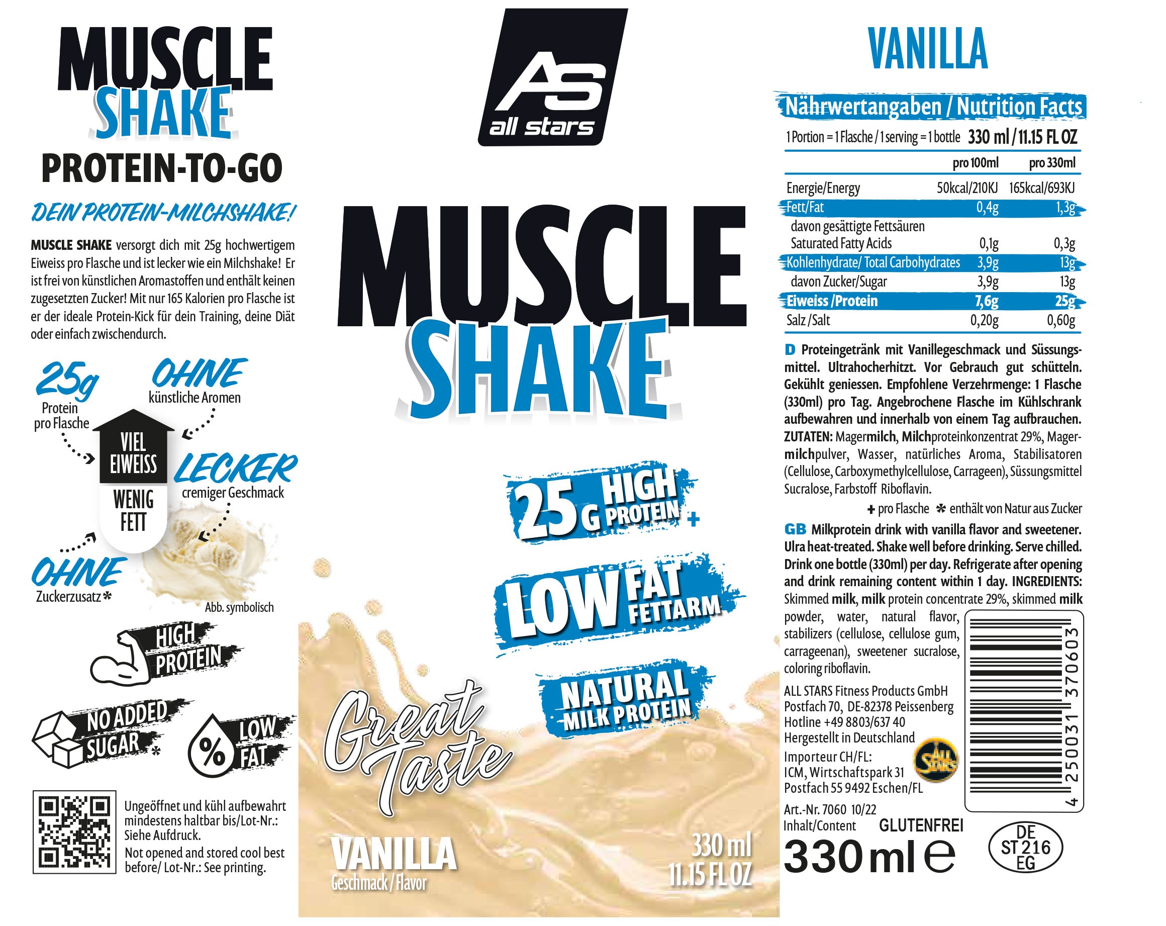 ALL STARS Muscle Shake - 12x330ml