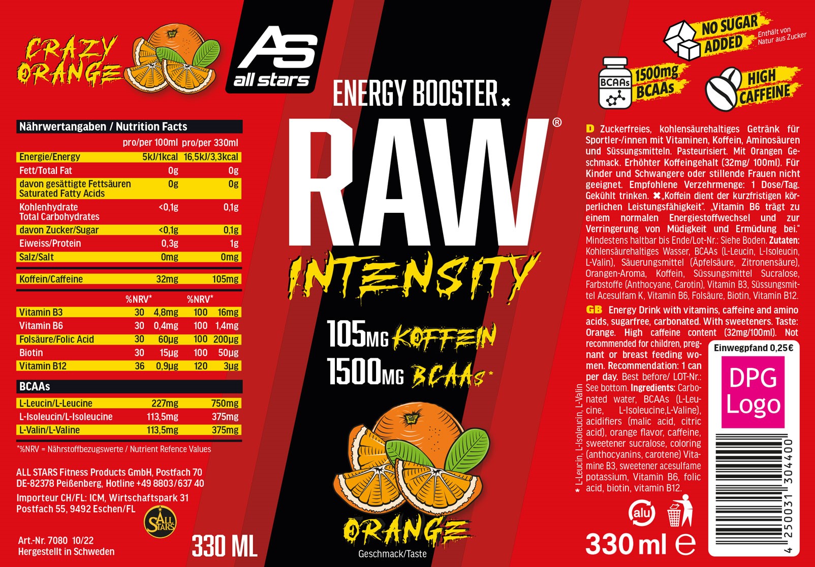 ALL STARS Raw Intensity Energy Drink