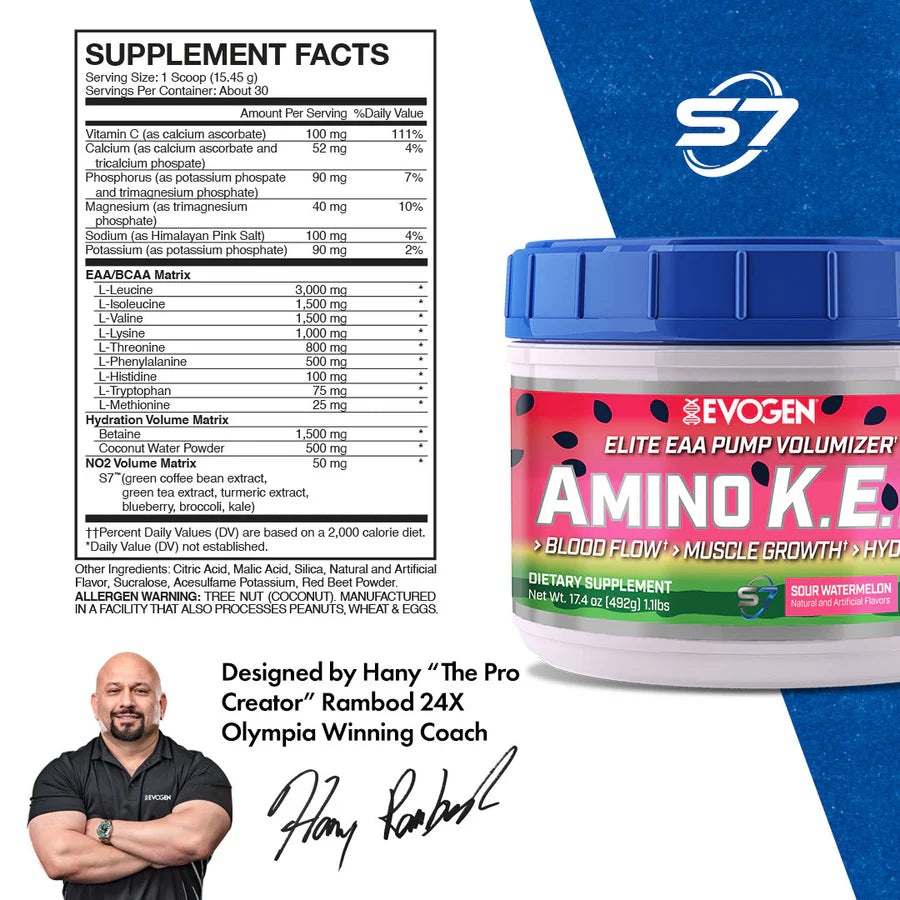 EVOGEN AMINO K.E.M - Elite EAA's - 492g Dose (30 Port.)