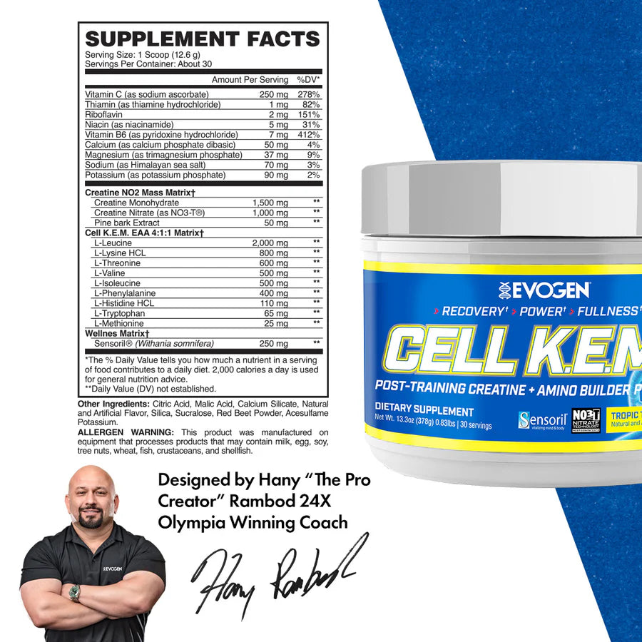 EVOGEN CELL K.E.M Post Training Creatine + Amino Builder - 400g Dose (30 Port.)