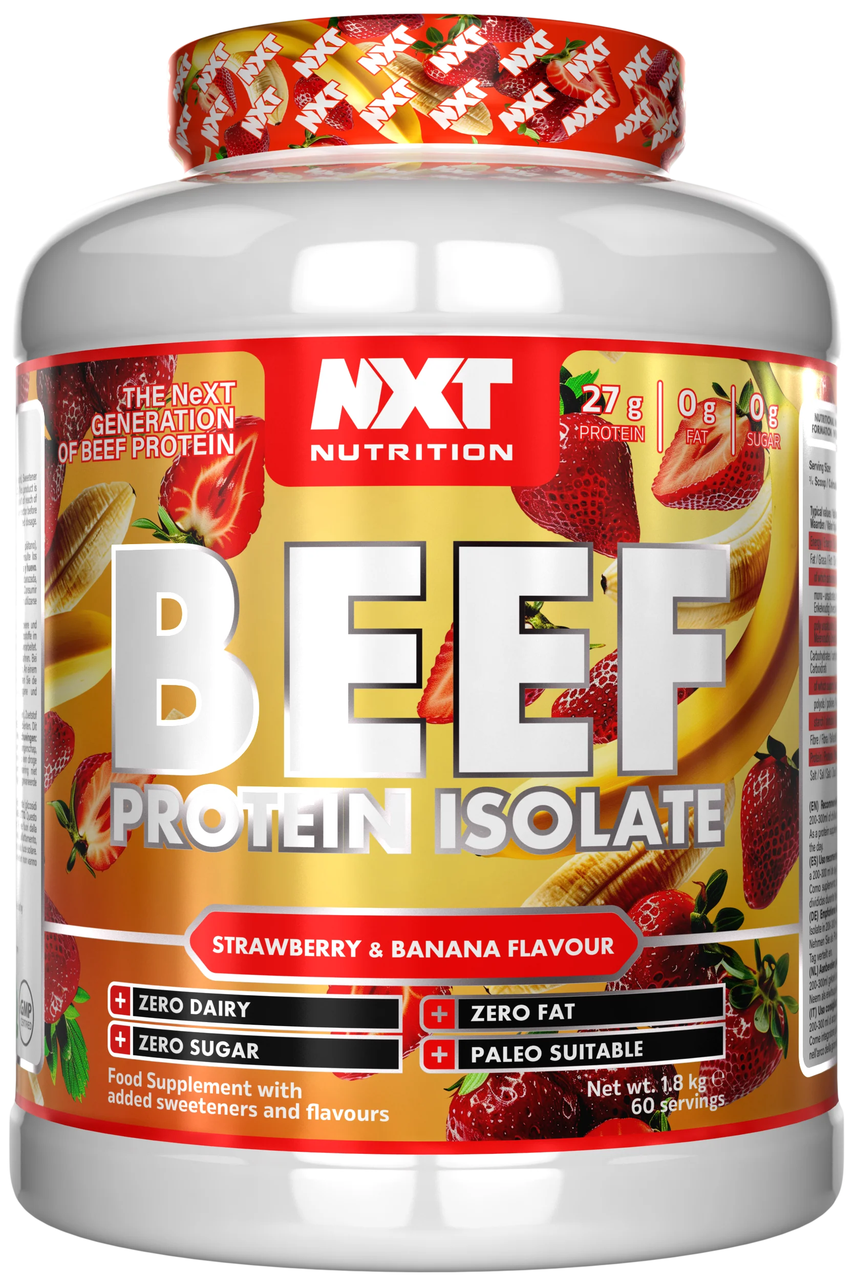NXT NUTRITION Beef Protein Isolate - 1800g - 2160g Dose