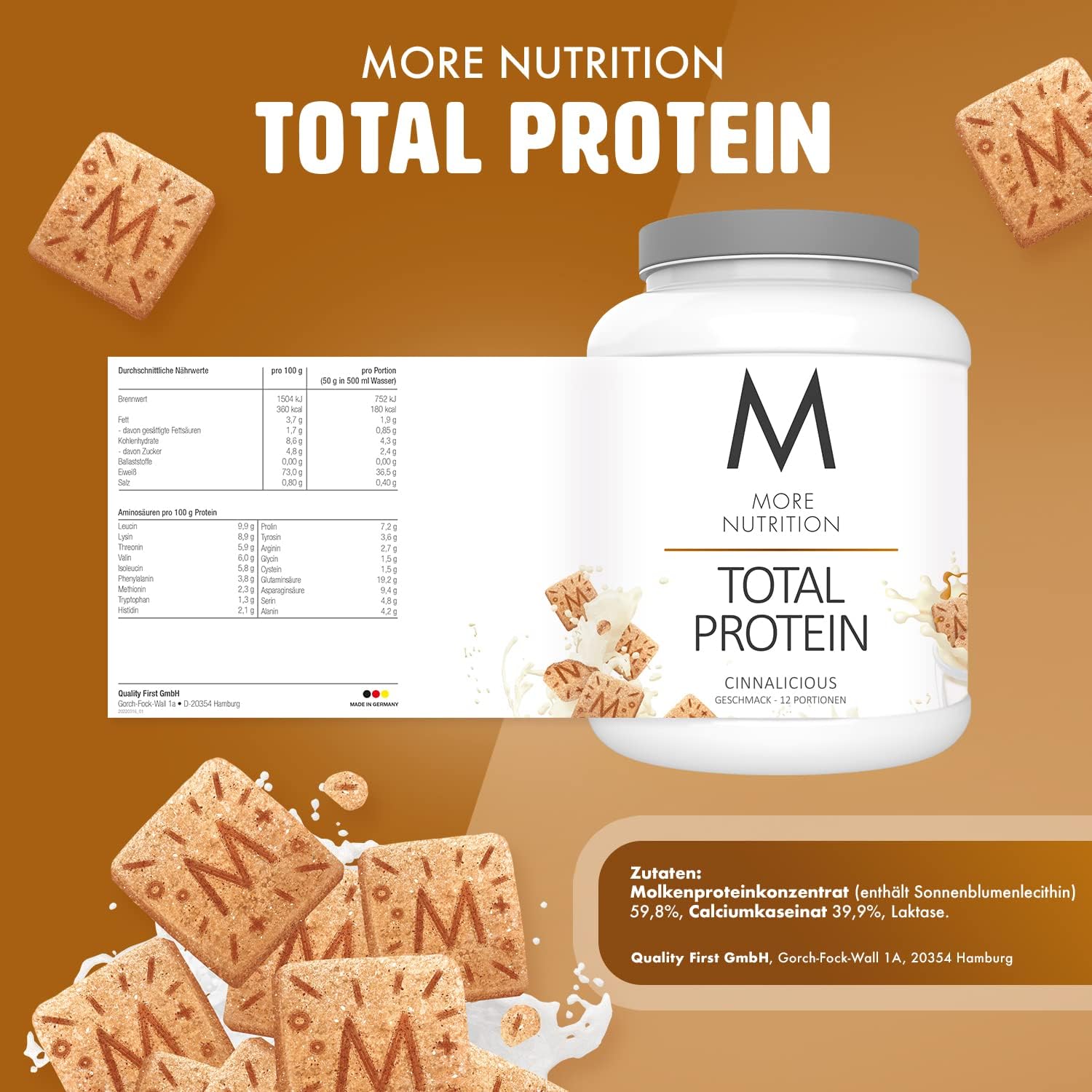 MORE NUTRITION Total Whey Protein - 600g Dose