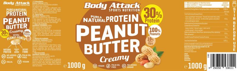 BODY ATTACK Peanut Butter - 1000g