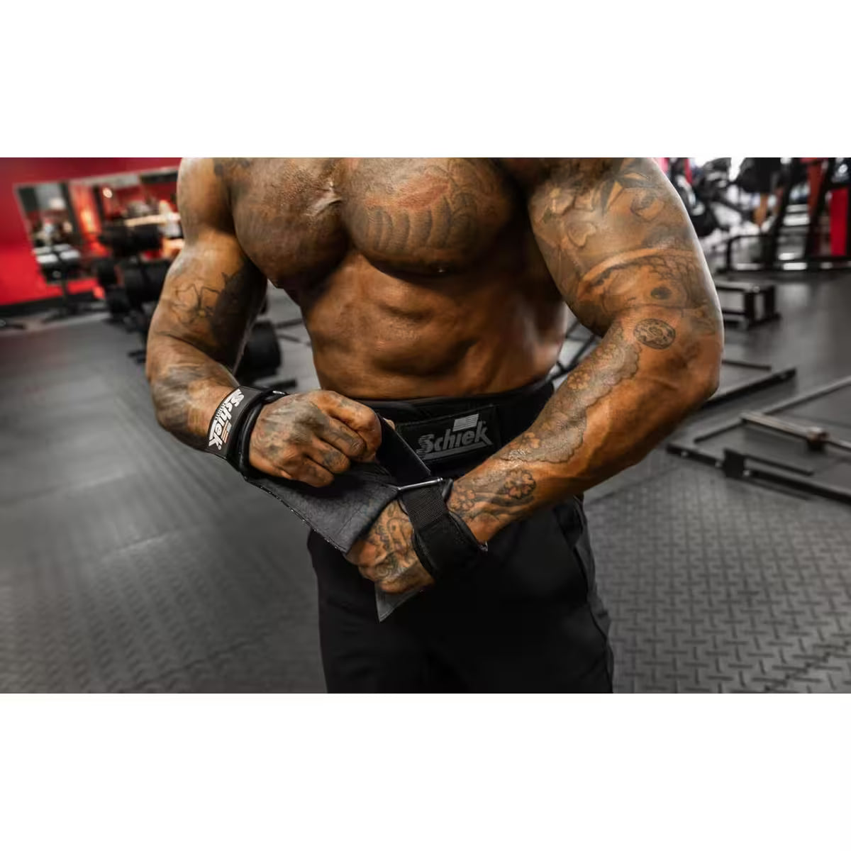 SCHIEK Deluxe Lifting Straps with Dowels Model 1000-DLS Black