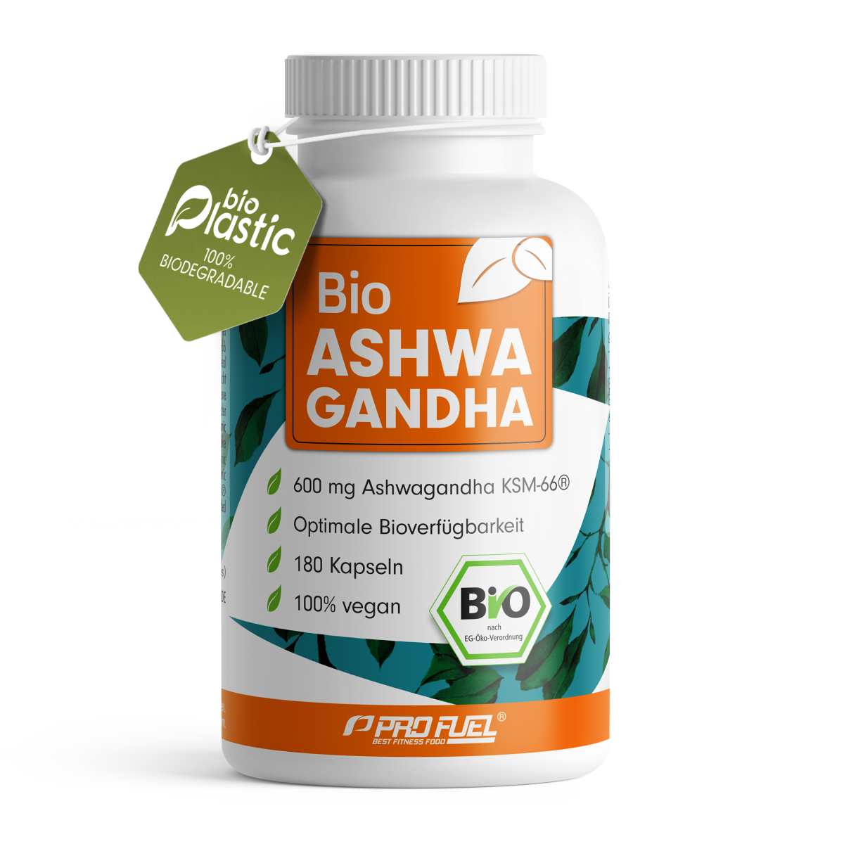 PRO FUEL Bio Ashwagandha 100% Vegan - 180 Caps/Kapseln