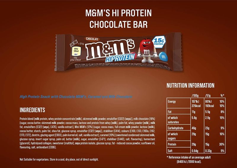 M&M Hi Protein Bar 51g