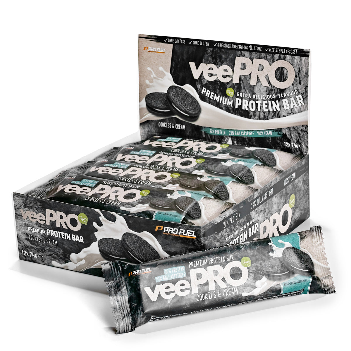 PRO FUEL veePRO Premium Protein Bar Vegan - 12x74g