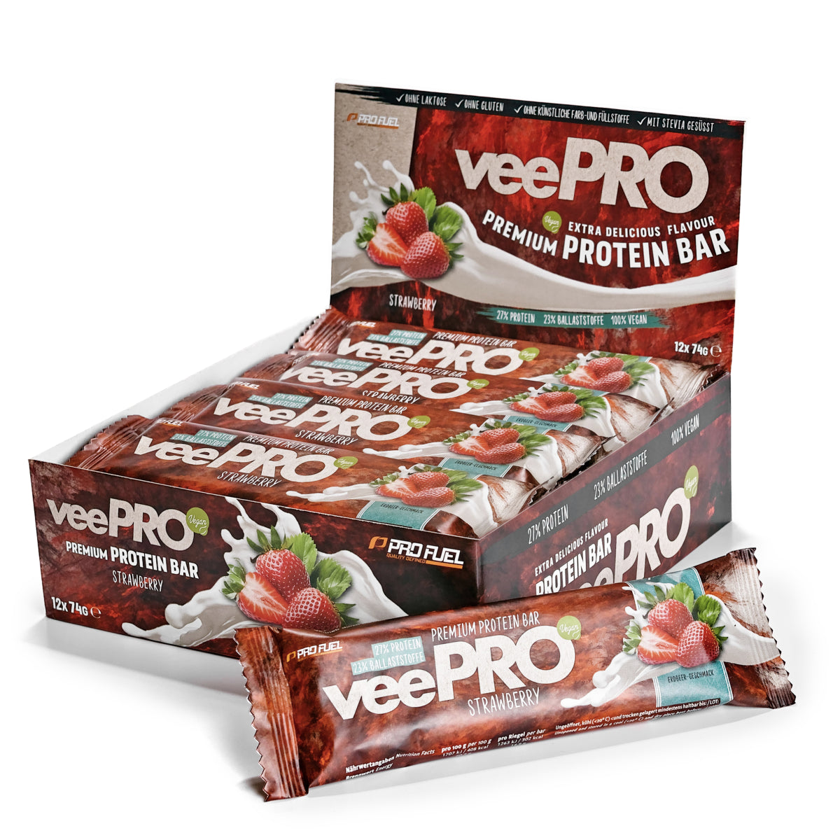 PRO FUEL veePRO Premium Protein Bar Vegan - 12x74g