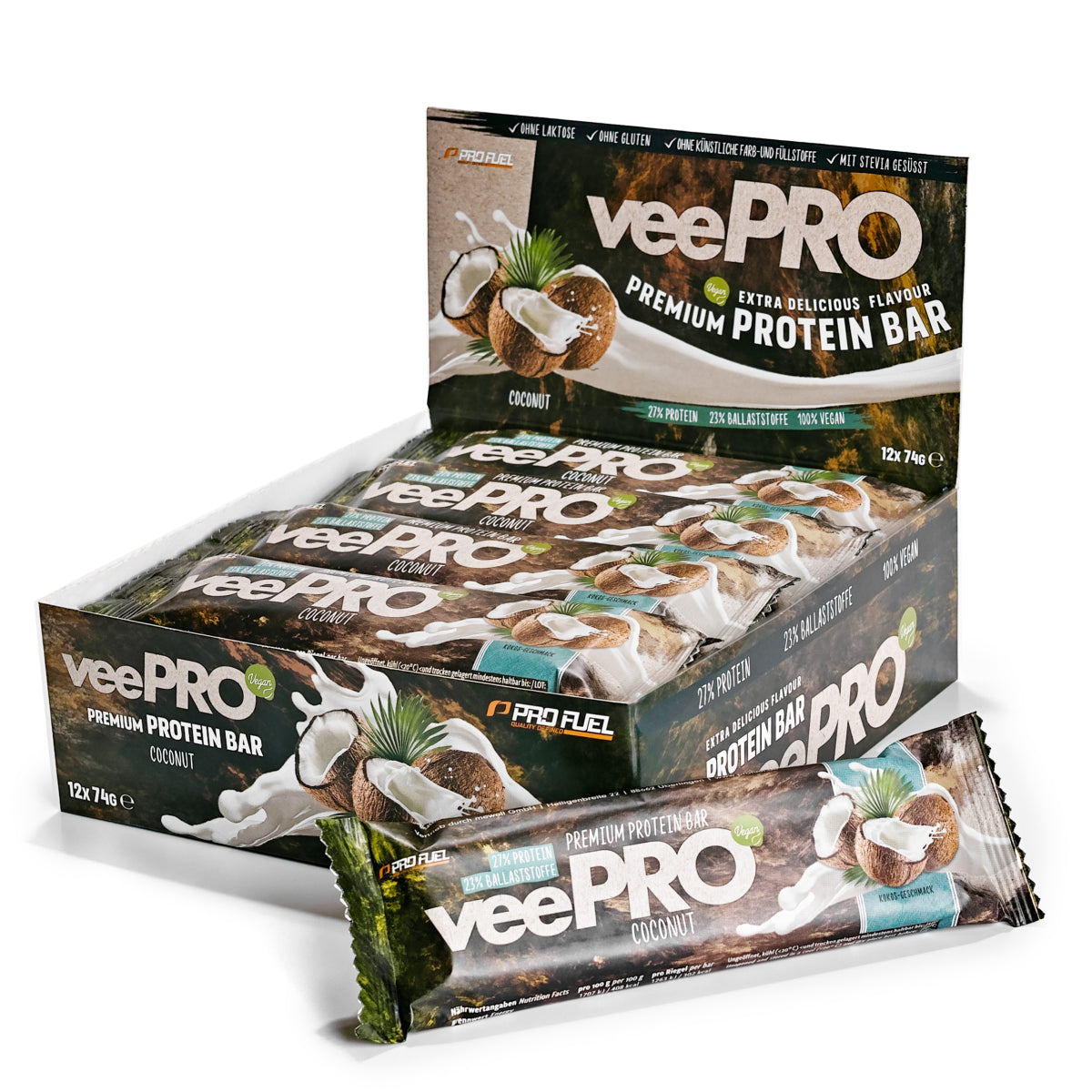PRO FUEL veePRO Premium Protein Bar Vegan - 12x74g