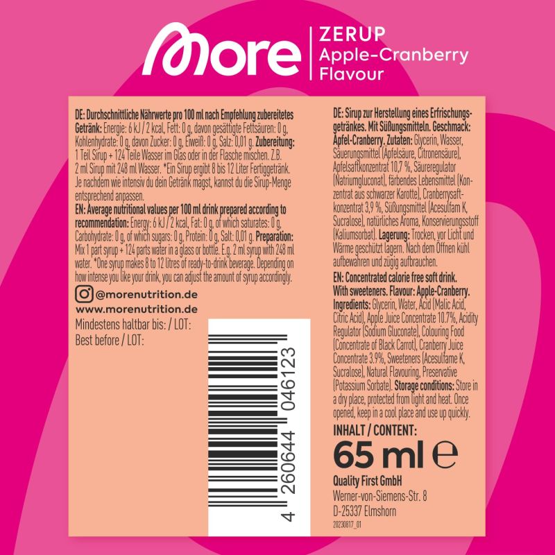 MORE NUTRITION ZERUP - 65ml