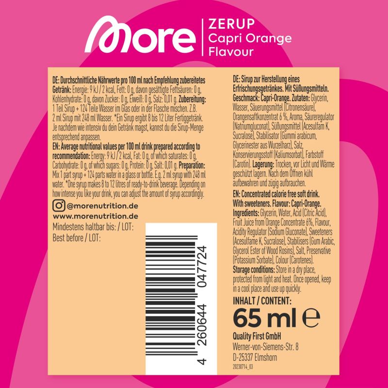 MORE NUTRITION ZERUP - 65ml