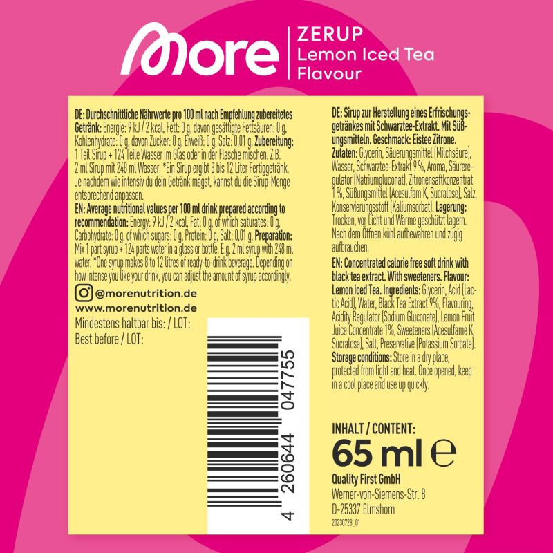 MORE NUTRITION ZERUP - 65ml
