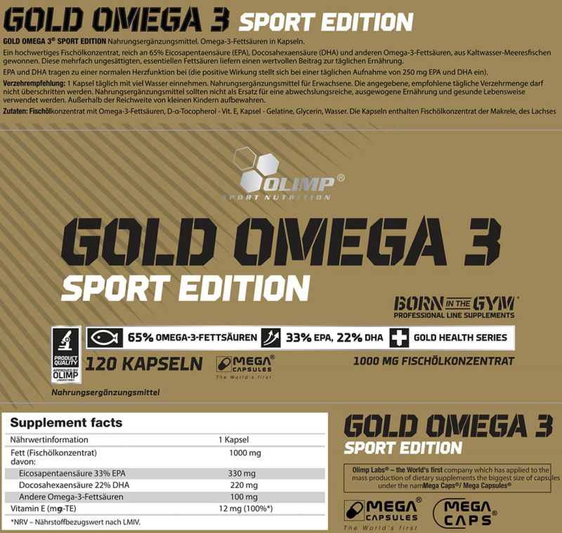 OLIMP Gold Omega 3 Sport Edition - 120 Softgel Kapseln