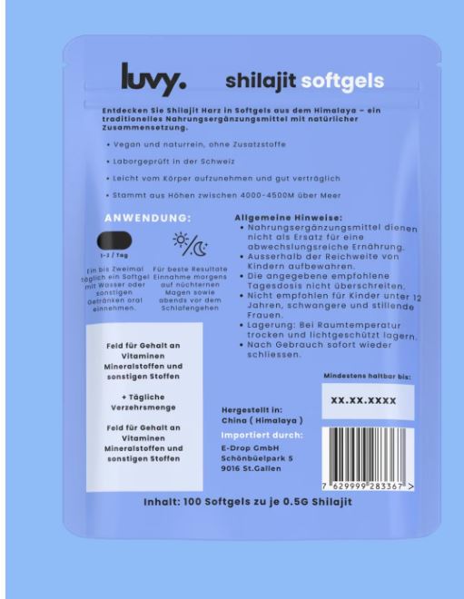 luvy. Shilajit - 100 Softgel