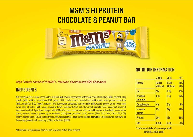 M&M Hi Protein Bar 12x51g