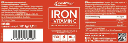 IRONMAXX Iron + Vitamin C - 130 Kapseln