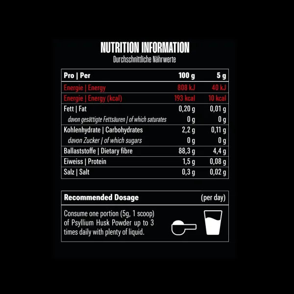 BIG ZONE Flohsamenschalenpulver - 1000g