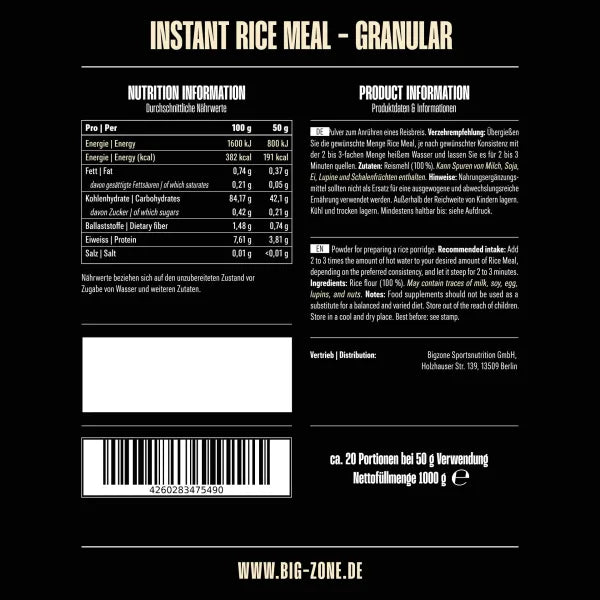 BIG ZONE Rice Meal - 1000g