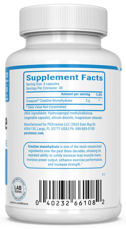 PESCIENCE TruCreatine (Creapure®) – 120 Kapseln