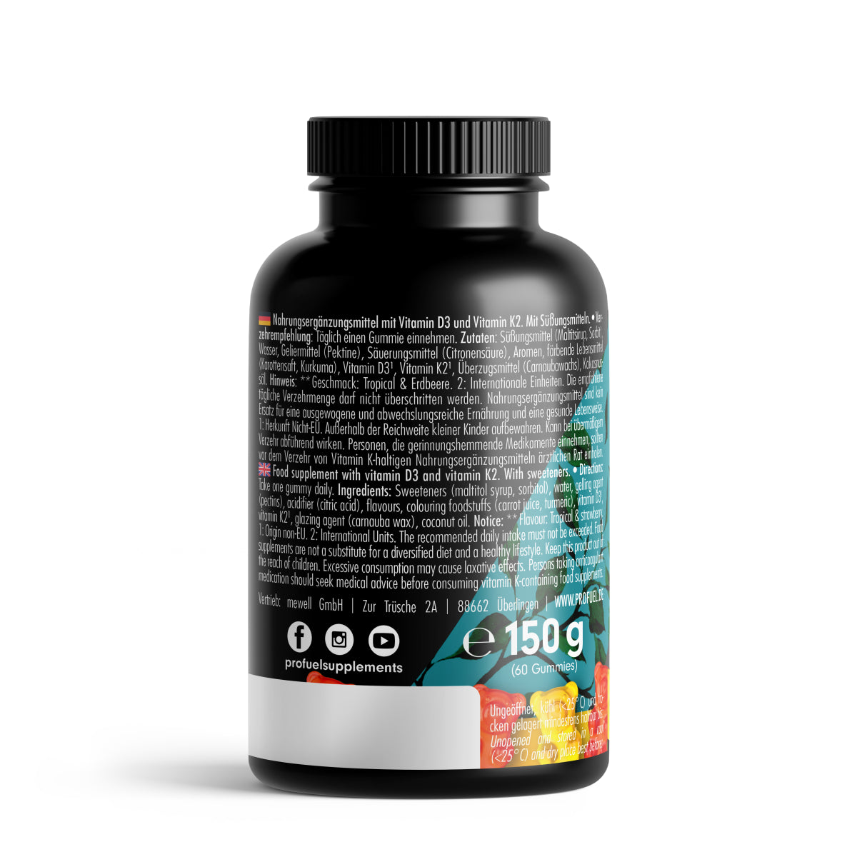 PRO FUEL Vitamin D3+K2 Gummies - 150g (60 Gummies)