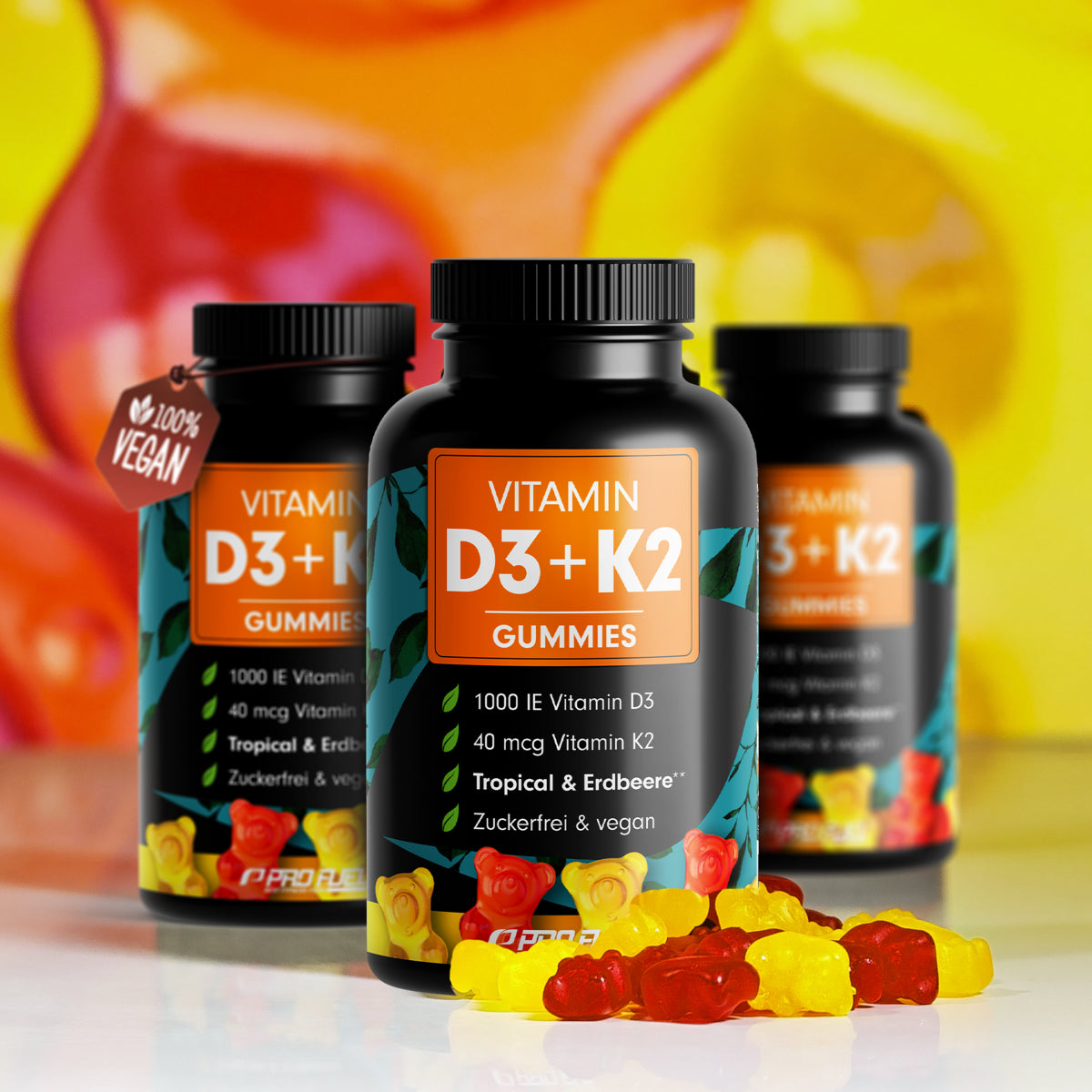 PRO FUEL Vitamin D3+K2 Gummies - 150g (60 Gummies)